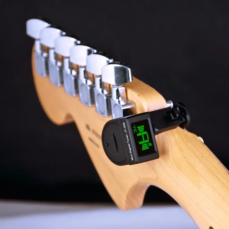 Guitar Tuner Clip - JT-306 Mini-Gitarren-Tuner, digitales LCD-Clip-On-Tuner für elektrisch-akustische