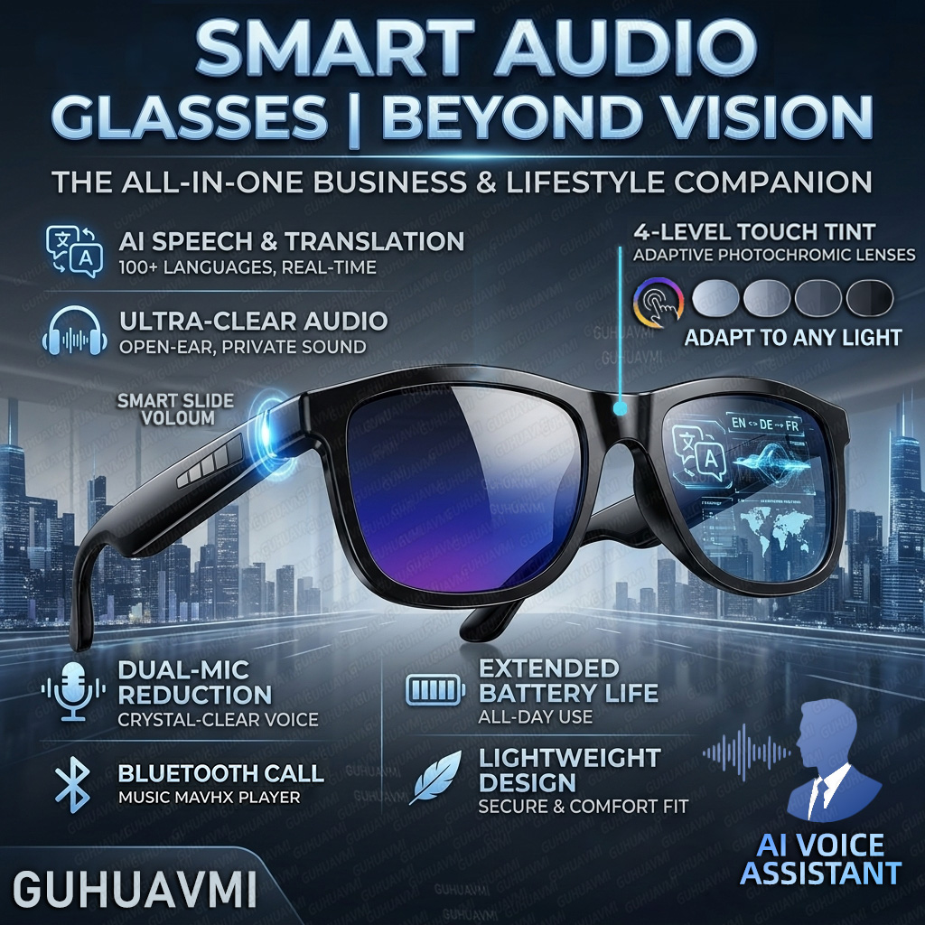 Audio Music To Video Ai Free - Neue Smart-Audio-Brille mit Farbwechsel-Funktion für Herren,