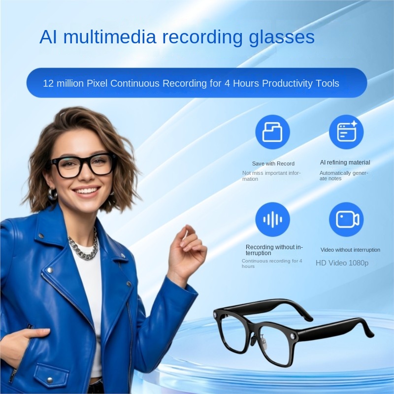 Audio Music To Video Ai Free - OLOIU Echowear Smart AI Smart-Brille mit