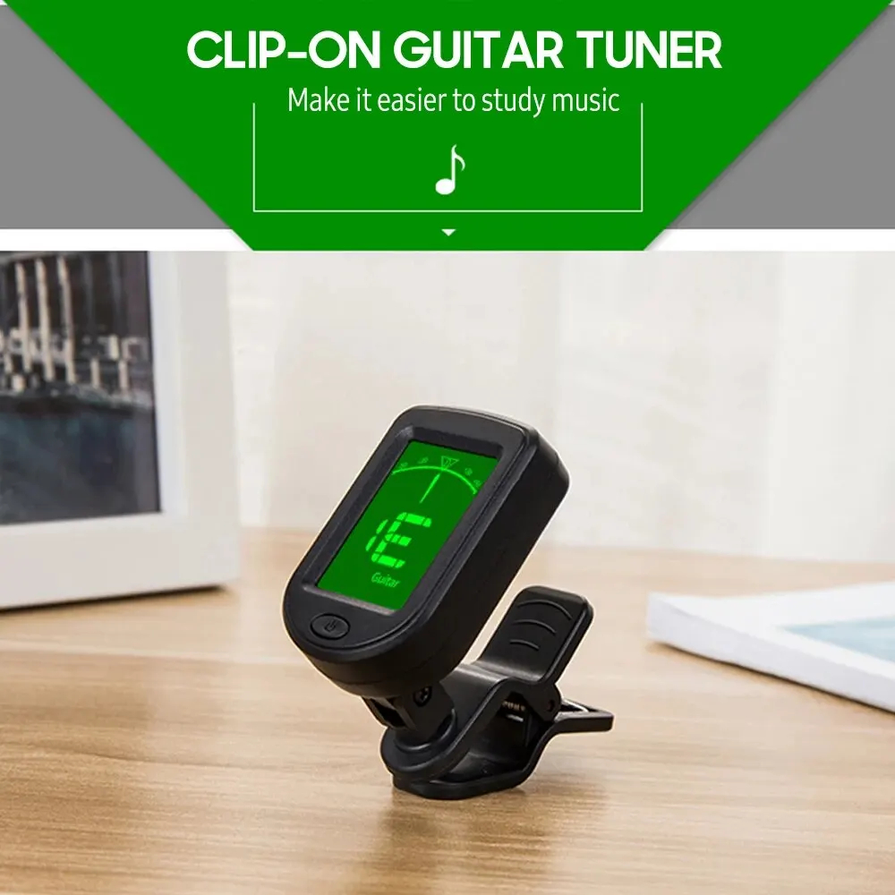 Guitar Tuner Clip - T-02 Gitarren-Tuner zum Aufstecken, chromatischer digitaler