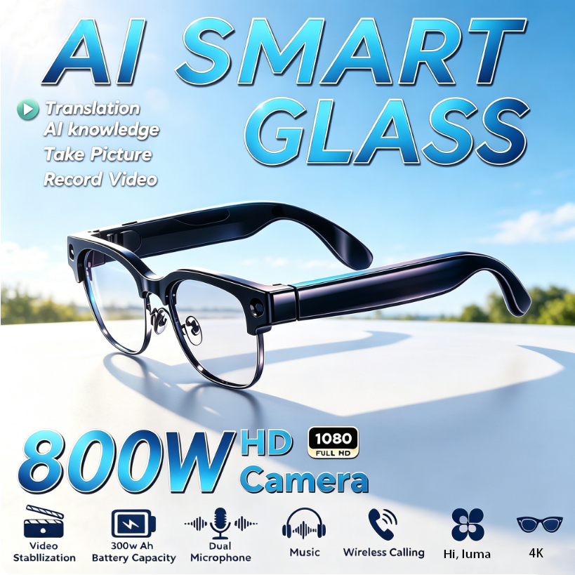 Audio Music To Video Ai Free - 800W HD Pixel Smart-Brille für Männer