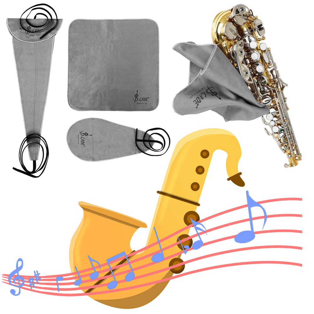 Clarinet Care Kit - Saxophon-Klarinetten-Reinigungsset 3-teilig Reinigungstuch Innenkammer-Reinigungstuch Saxophon Sax