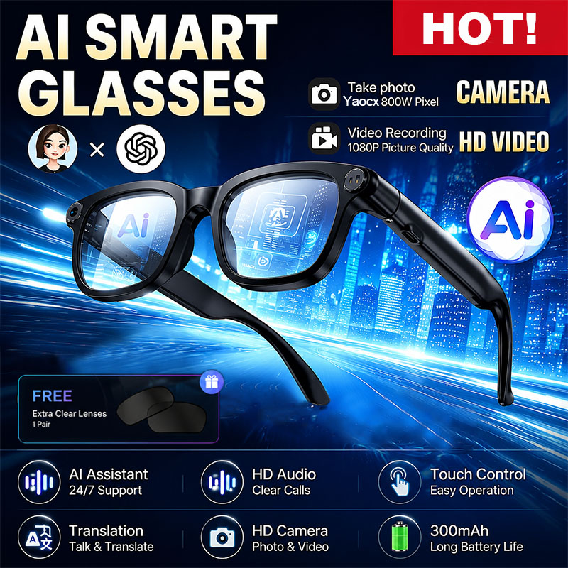 Neue KI-Smart-Brille mit 800W  – Audio Music To Video Ai Free Bewertung und Preis
